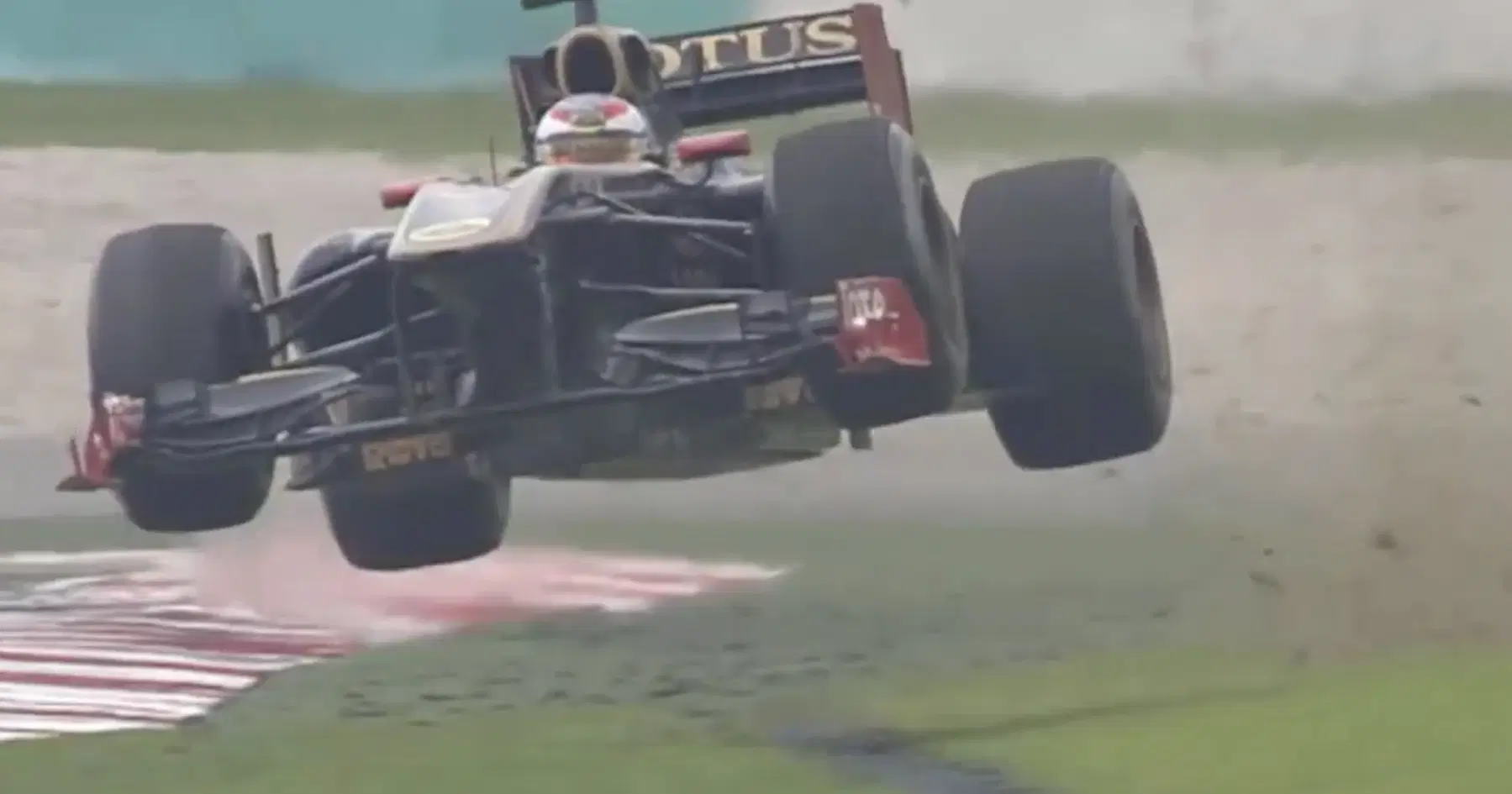 A Formula 1 driver experienced a frightening moment when their car became airborne and the steering wheel detached during the incident.